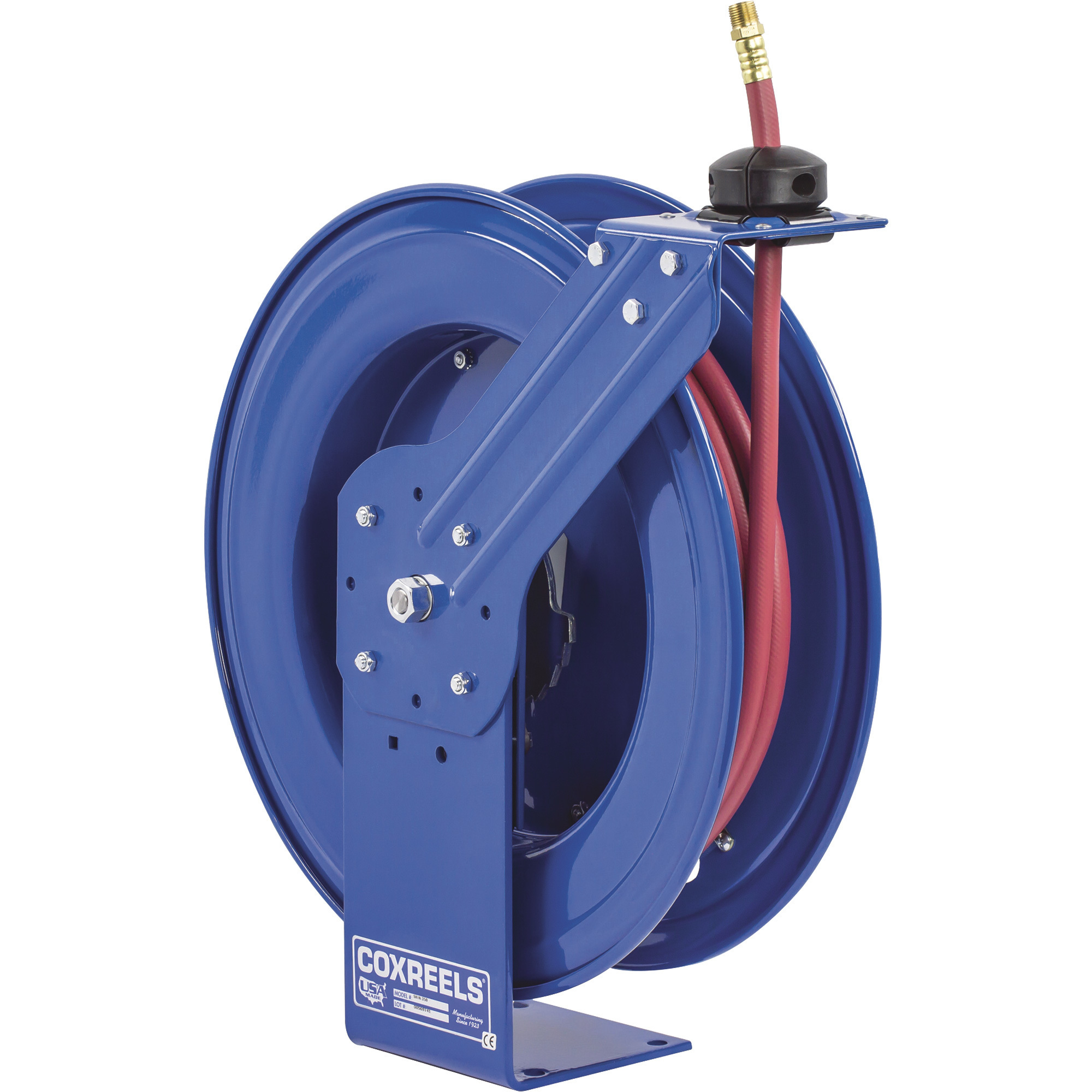 Coxreels SH Series Super Hub Air/Water Hose Reel, With 3/8in. x 75ft. PVC Hose, Max. 300 PSI, Model# SH-N-375